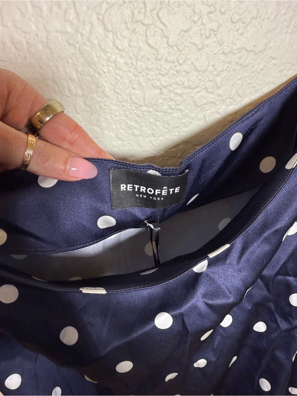 Retrofete Navy & White Polka Dot brookelynn Corset top Maxi Set Darla skirt - Picture 10 of 16
